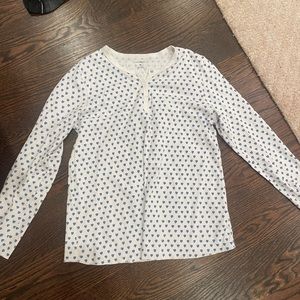 COPY - Roller rabbit long sleeve polo, blue heart pajamas